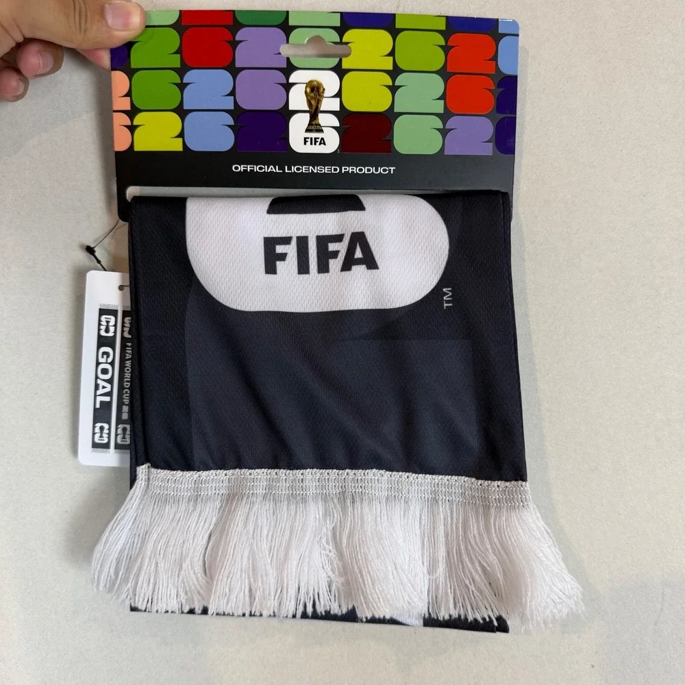 FIFA World Cup 2026 Goal Scarf Official Black White Unisex 26